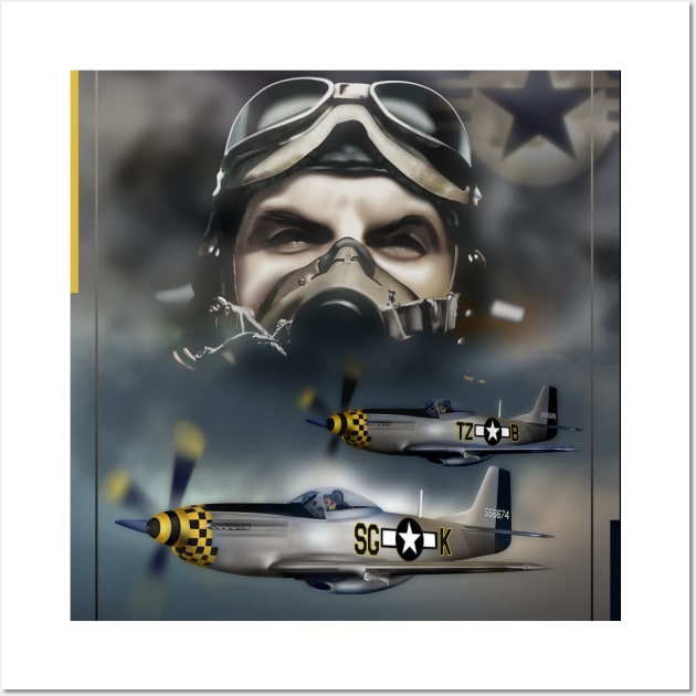 P51 Mustang Pilot Wall Art by hardtbonez